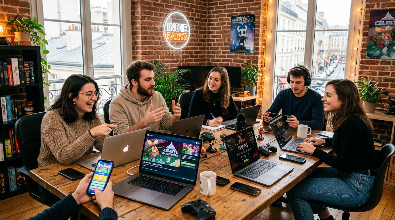 L'équipe RobeRouge au travail dans leurs locaux parisiens